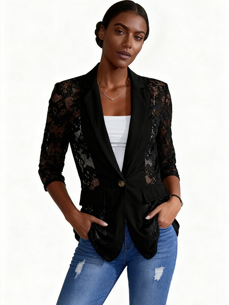 Lace shiffon elegant suit