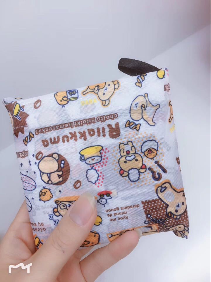 Cartoon small folding shopping bag, polyester