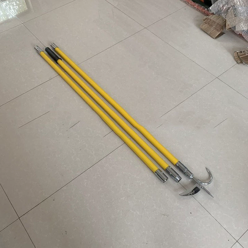 Стержень для удаления мусора контактной сети, 6 секций, 6m крючковый стержень, стержень для обработки мусора контактной сети