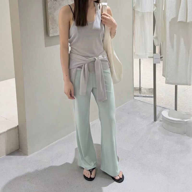 Love and Nancy Thirteen Lines 2026 Summer Korean Style Three-Dimensional Cut Cool and Breathable Slightly Flared Casual Long Pants for Women 04560 Love and Nancy Thirteen Lines 2026 Summer Korean Style Three-Dimensional Cut Cool and Breathable Slightly Flared Casual Long Pants for Women 04560