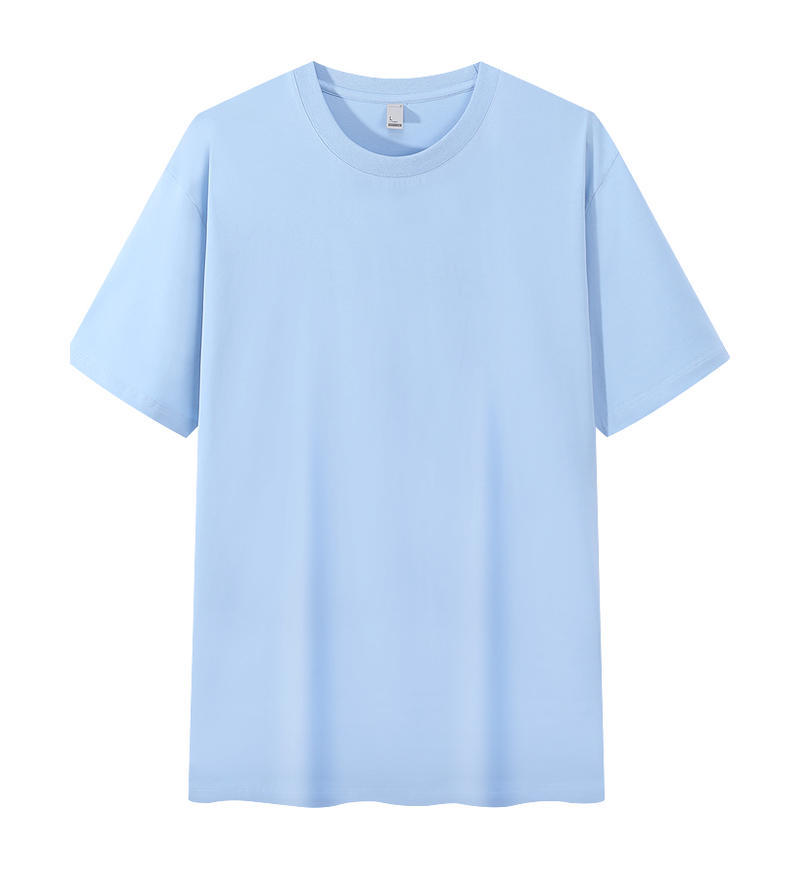 Camisa cultural de manga corta fresca de algodón con amoníaco líquido, estampado, bordado, camiseta de cuello redondo, logotipo impreso personalizado, ropa de clase, ropa de trabajo