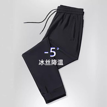 外贸锦纶速干冰丝休闲卫裤女透气宽松拉链高弹力运动裤子女春夏季