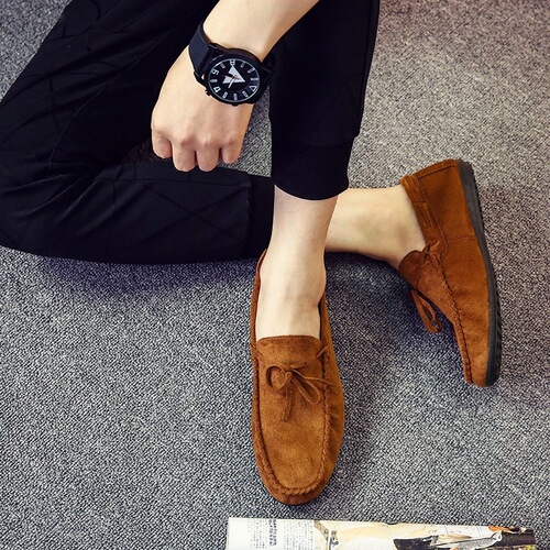 Social young man Dou Dou shoe men's spring new  Korean style sandpaper breathable lazy person slip-on casual men's shoes