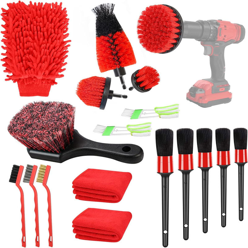 Transfronterizos venta caliente cepillo de perforación eléctrica limpieza de automóviles conjunto de herramientas de lavado de automóviles pulido de automóviles belleza cepillo de perforación detalle image 10