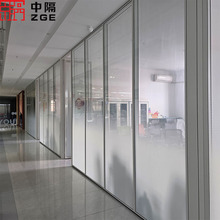 高隔断玻璃隔断铝合金办公室隔断双玻百叶玻璃隔断办公隔墙厂家