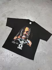 Cross-border American Hip-hop King Von Printed Washed Short-sleeved T-shirt Crewneck Long-sleeved Hooded Sweat Men