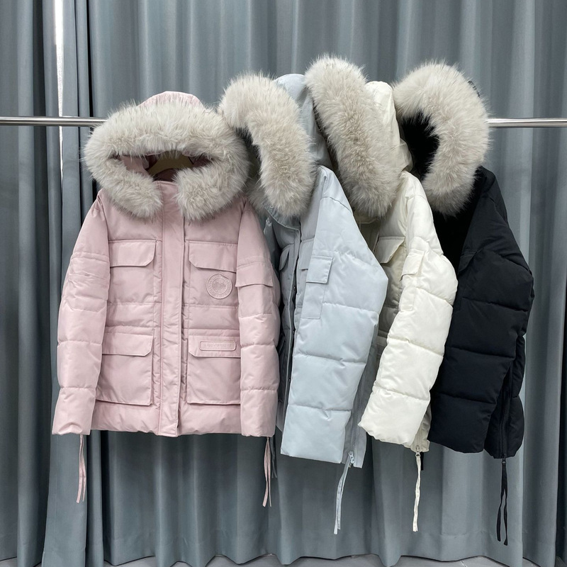 Workwear-Style Fur Collar Parka down Cotton Jacket for Women, Unique Design, 2026 Winter New Mid-Length Thick Coat
