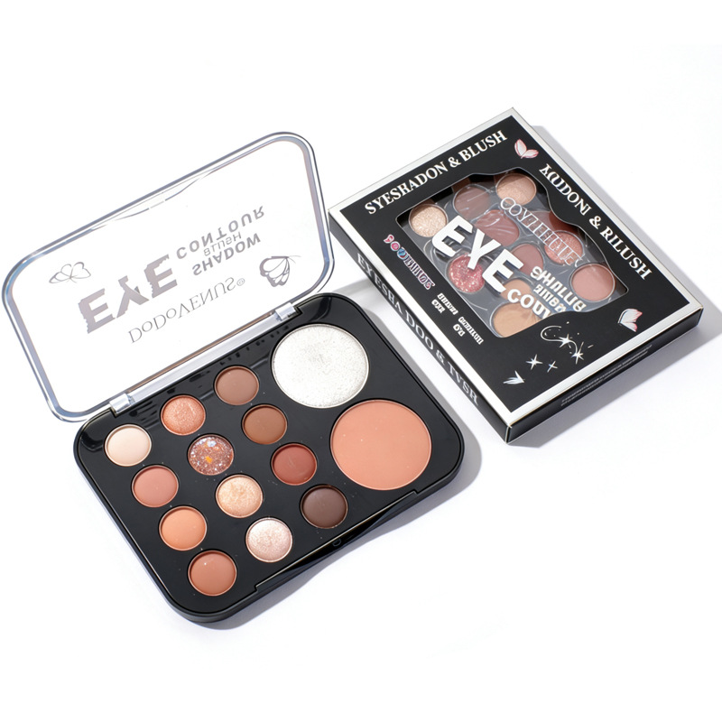 Cross-border DoDoVENUS Eye Shadow Color Earth 14 Color Eye Shadow Highlight Repair Panel Sequin Matte Pearl