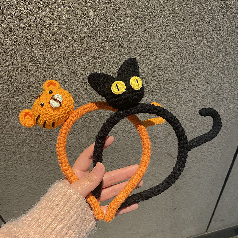 可愛發箍針織卡通發箍簡約少女百搭彩色動物造型甜美髮飾壓發發卡