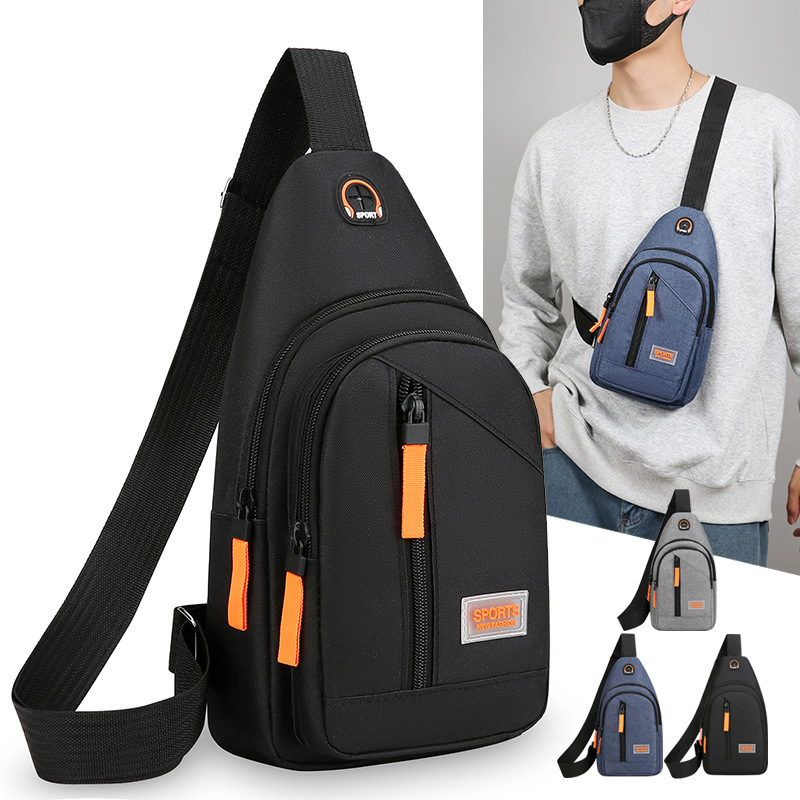 新款手机胸包男女牛津斜背运动休闲骑行包时尚潮流单肩斜挎包批发