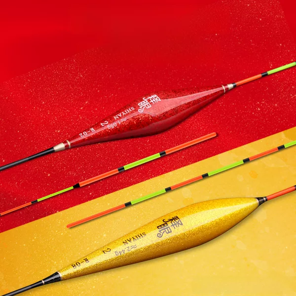 Eye-Release Float Fishing Gear, Glazed Yellow, Highly Sensitive Nano Fish Float, Eye-Catching, Water-Proof, Wind-Proof and Wave-Resistant Crucian Carp Mixed Culture Buoy