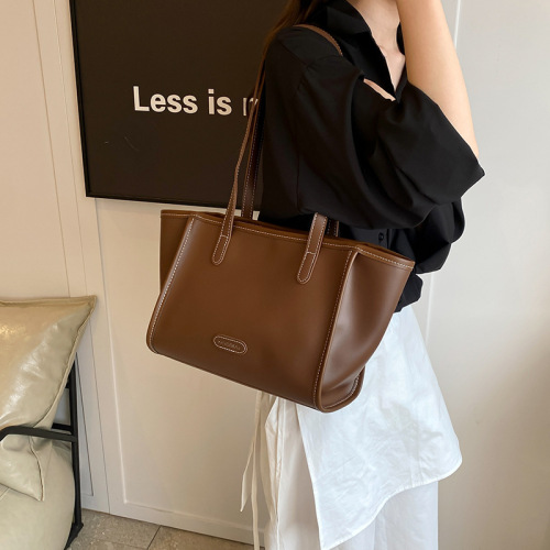Women's Large Capacity Commuter Bag 2025 Trendy Fashion Simple Tote Bag High-end Retro Single Shoulder Large Bag