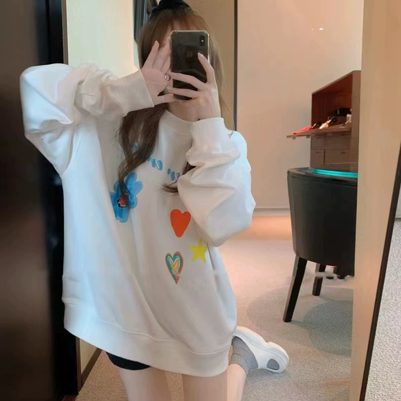 Модный бренд ADER свитер с цветочным принтом и граффити с мгновенными чернилами в Корейском стиле с буквенным принтом для мужчин и женщин, пара, Свободный Топ с круглым вырезом