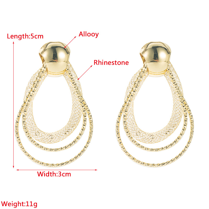 Fashion Geometric Alloy Inlay Rhinestone Earrings display picture 1