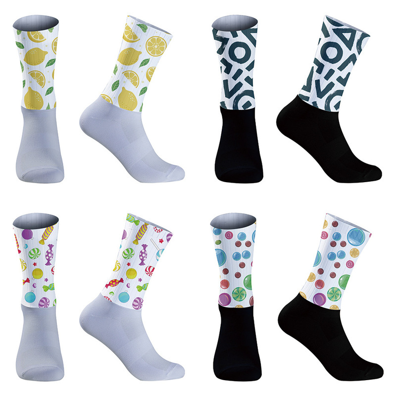 New Socks Bicycle Cycling Socks Sports Aviation Socks for Men Non-Slip Breathable Sports Socks Moisture
