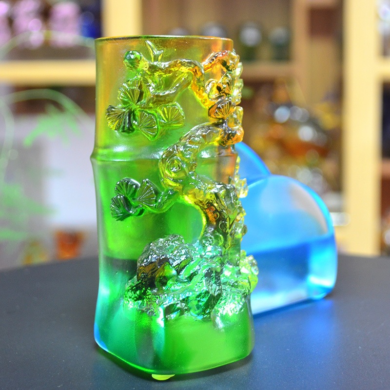 节节高笔筒送老师礼物创意实用 商务礼品 琉璃摆件领导办公桌摆设