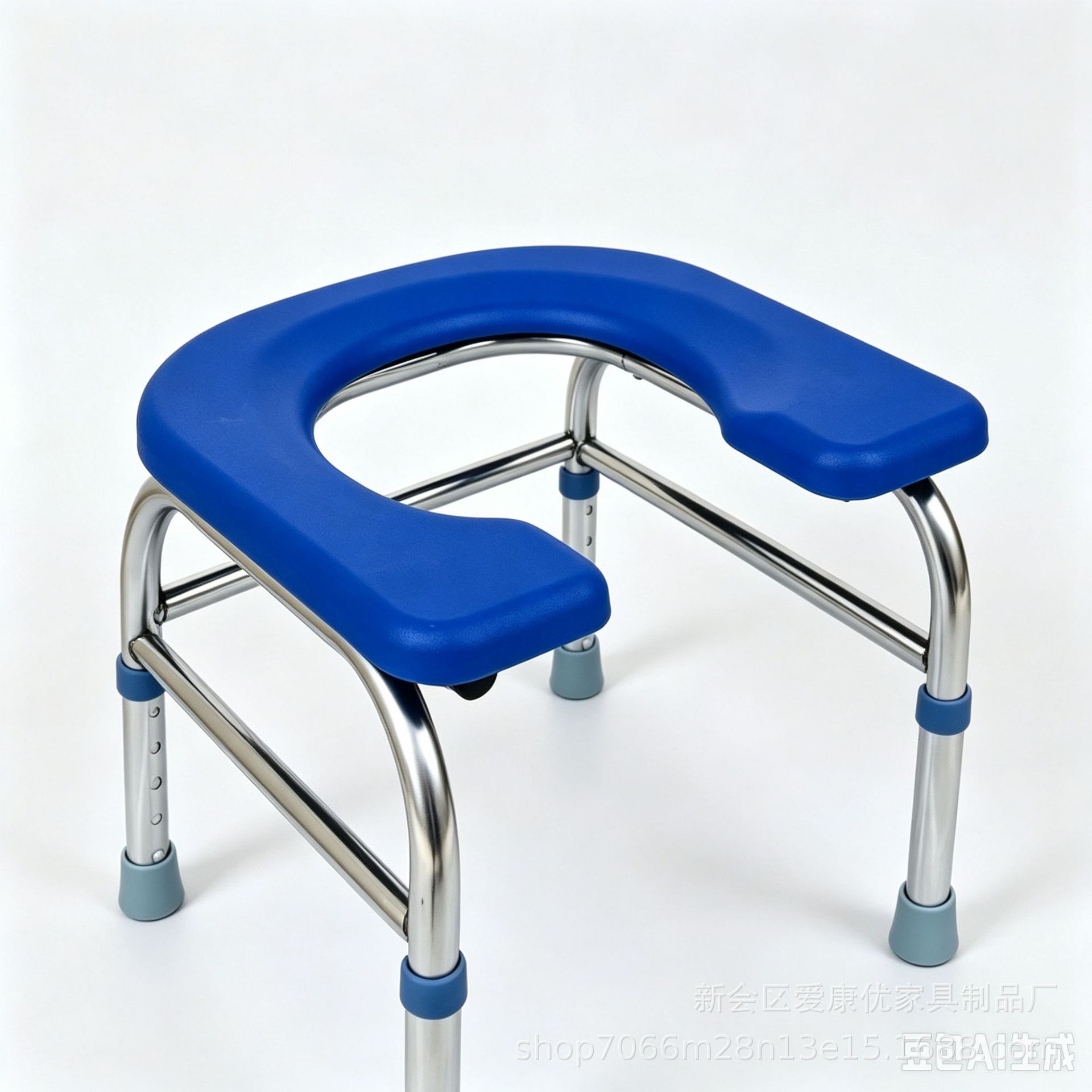 Stainless steel elderly commode chair with five-level adjustment, mobile toilet, indoor home use bath chair, rehabilitation chair
