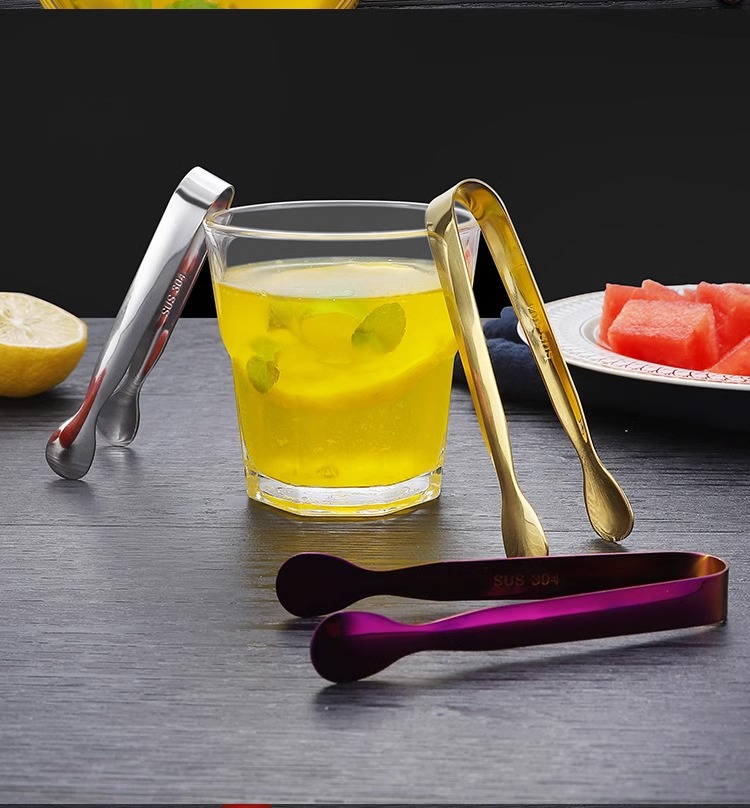 Stainless Steel Mini Sugar Tongs Small Ice Cube Tongs for Coffee Bar Dessert Snack Serving 5 Pack details