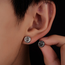 拉布布耳钉男生痞帅时尚潮流labubu耳环女简约小众设计耳饰品批发