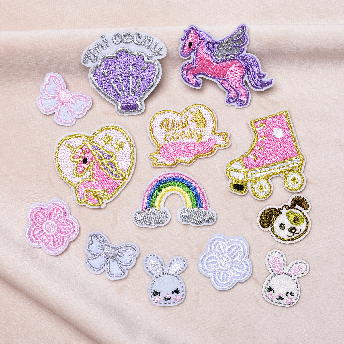 电脑绣花标动物独角兽卡通补丁贴服装辅料鞋帽包配饰刺绣布贴布标