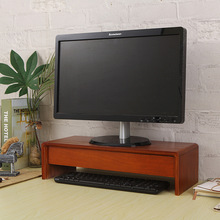 实木电脑增高架办公室桌面带抽屉柜显示器屏幕垫高底座复古收纳盒