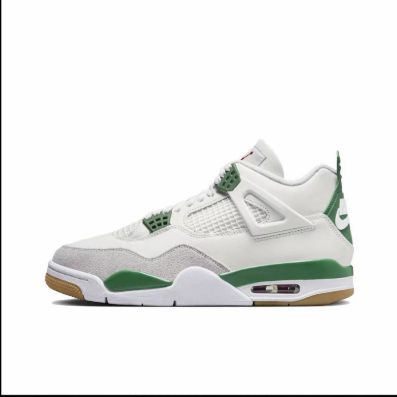Zapatos de baloncesto de cuero de vaca original puros Pitian AJ4 zapatos antiderrapante retro zapatos de cuero de cabeza zapatos de hombre y mujer