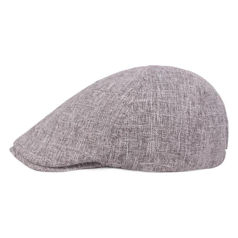 Boina de algodón y lino para hombres y mujeres gorra de mediana edad y ancianos sombrero delantero sombrero de viaje al aire libre boina monocromática