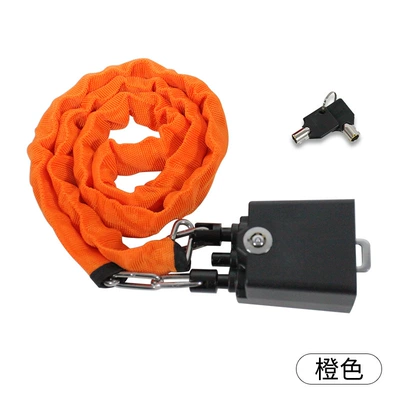 Car lock chain anti-saw security anti-theft lock - orange-steel-chain-color-box
