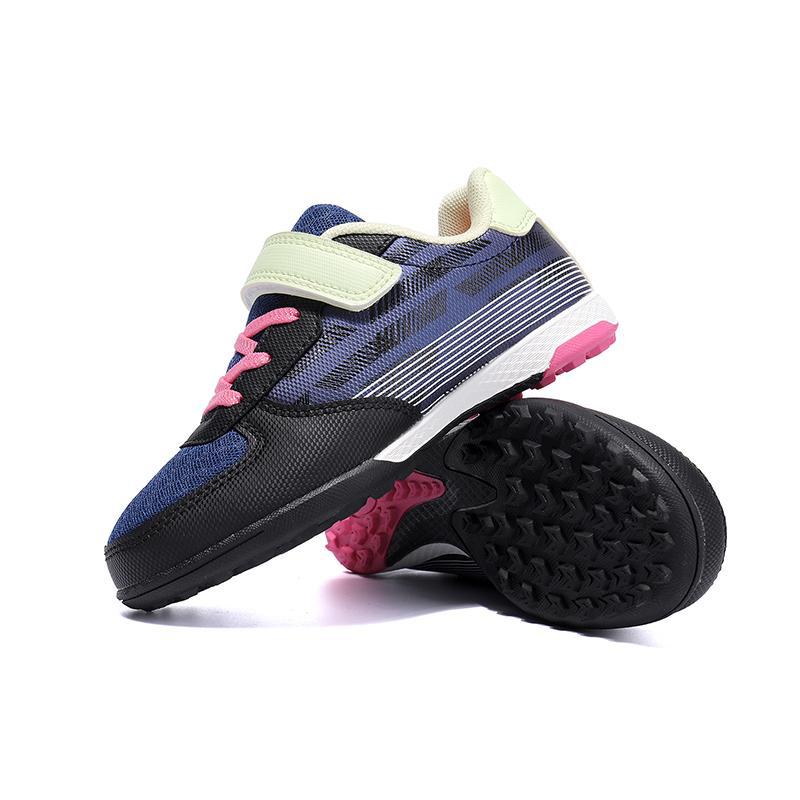 Zapatos de Fútbol Infantiles con Velcro y Suela de Caucho Transpirables para Interiores y Exteriores