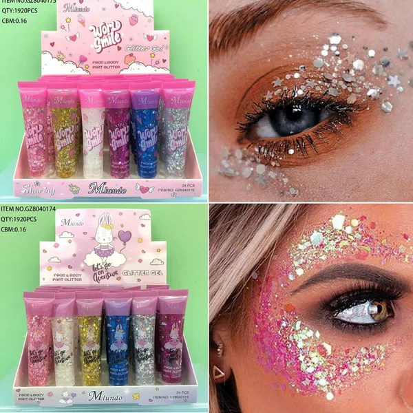 New Product Mlundo Cross-Border Body Glitter Eyeshadow Facial Glitter Gel Cream Body Lotion Face Makeup