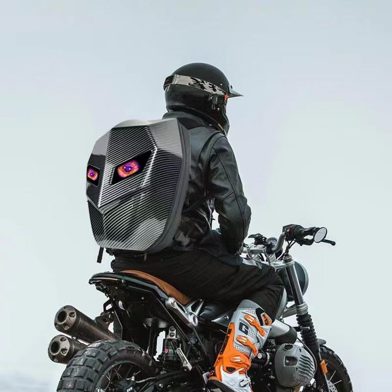 Mochila impermeable al aire libre de la motocicleta LED luminosa Bluetooth Mochila de ciclismo DIY para hombres y mujeres