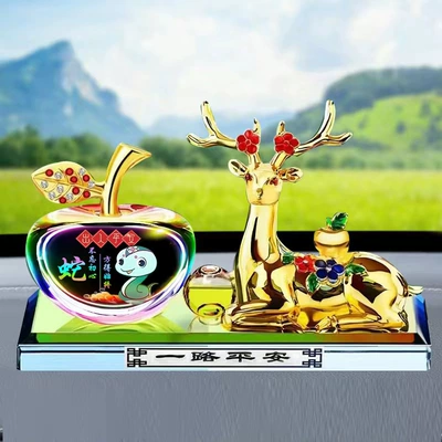 way safe car decoration new: Car ornaments - plum-blossom-deer-color-picture-apple-snake