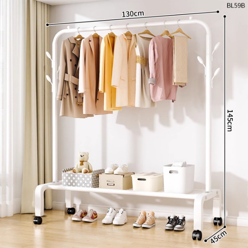 Dormitorio doméstico simple percha de ropa balcón percha de ropa varilla de secado de hierro forjado percha de secado de doble varilla piso vertical