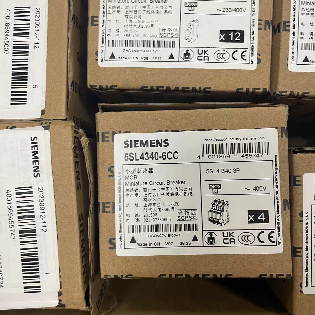 现货供应原装西门子5SL4340-6CC 小型断路器 400V 10k