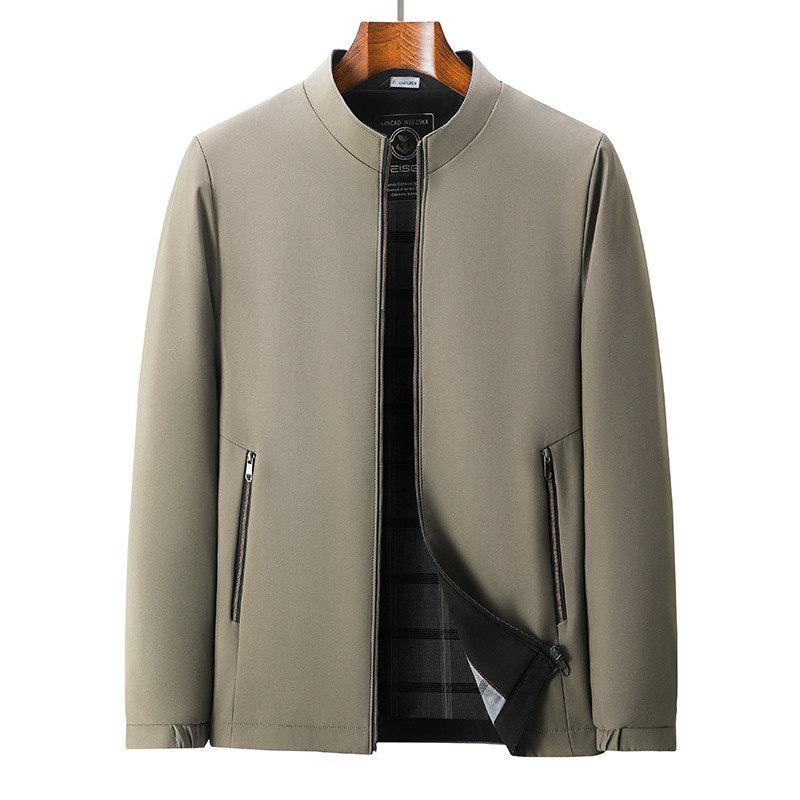 Veste de costume décontractée pour homme, nouvelle collection printemps 2024, col montant, pour papa d'âge moyen_voghion.com