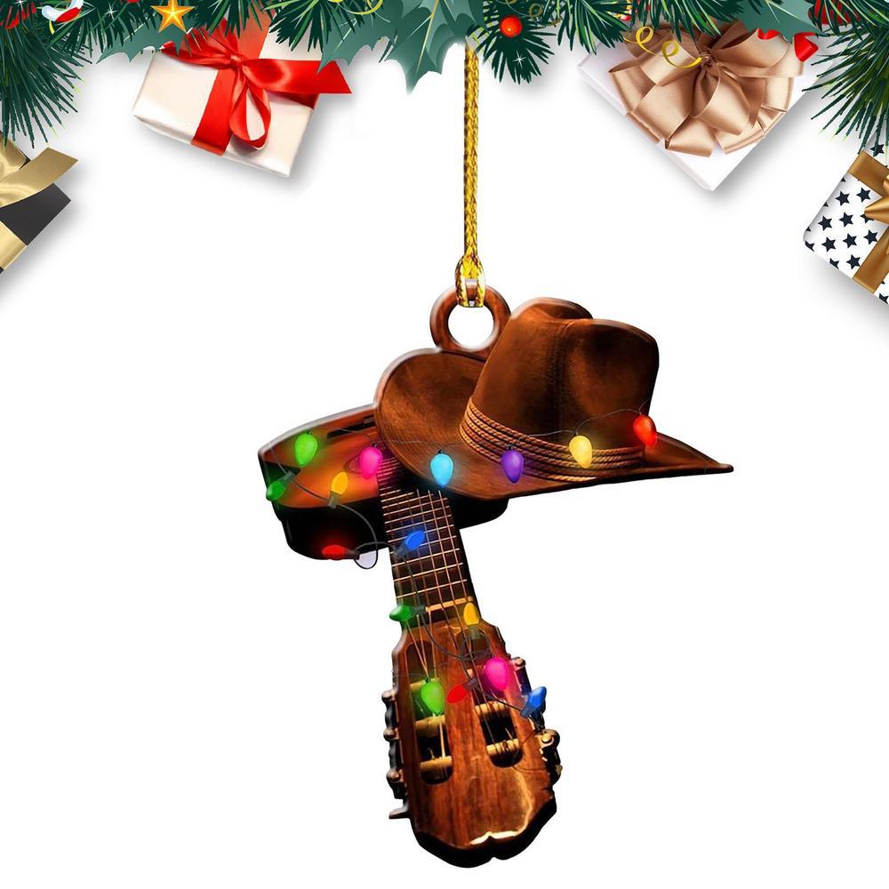 Cross-border Fashionable Acrylic Cowboy Boots Hat Car Rearview Mirror Hangings Home Decoration Gifts Christmas Ornaments