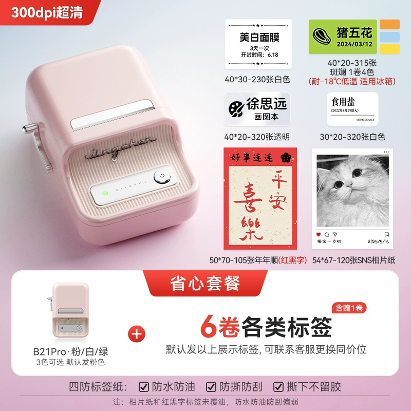 Jingchen B21Pro домашний принтер этикеток с высоким разрешением, крупноразмерная записная книжка, портативный лидер