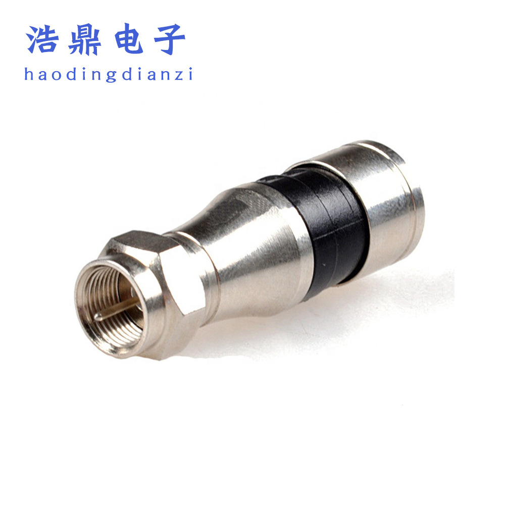 厂家供应F公头接-7线挤压式F头LMR400线 RG213线 射频同轴连接器