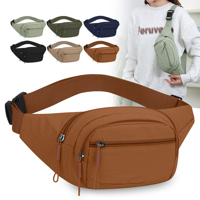 Portable multi-purpose waist bag for women, new fashion outdoor cycling crossbody chest bag, versatile multi-layer phone shoulder bag for students Portable multi-purpose waist bag for women, new fashion outdoor cycling crossbody chest bag, versatile multi-layer phone shoulder bag for students