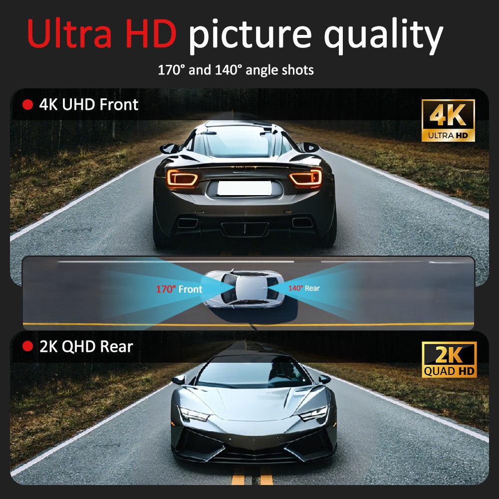 2026 New Model Dual-Recording 4K Dash Cam High-Definition Adas Loop Recording 3.2inch Gps Car Recorder