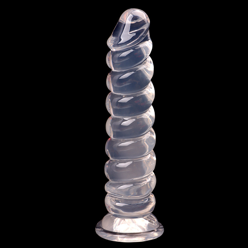 Threaded Spiral Dildo 19 cm TPE Stallion-Style Anal Toy, Flesh Tone — detail image 1