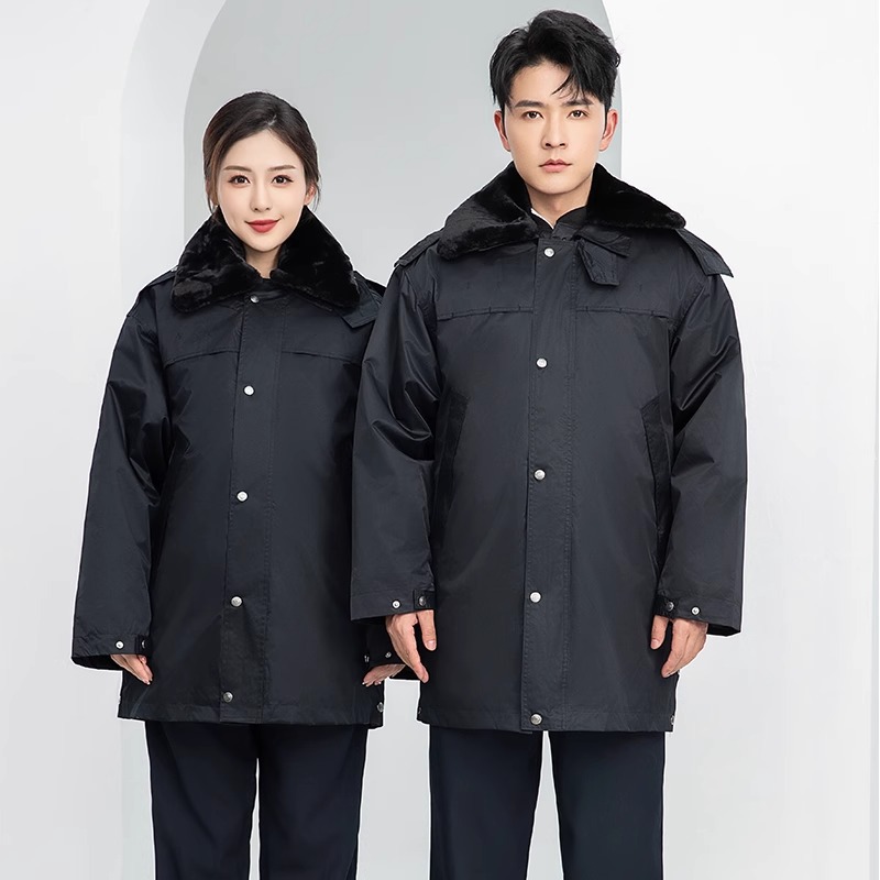 保安服冬装棉衣加厚防寒服物业冬季保安工作服大衣安保棉袄