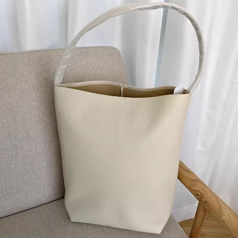 Therow ニッチポータブルバケットバッグ脇の下牛革トートバッグ大容量女の子高級ショルダーバッグ|undefined