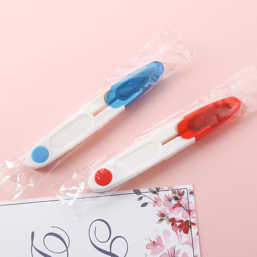 U-shaped spring yarn scissors household transparent cover safety scissors trimming shears fish line scissors cross stitch sewing scissors