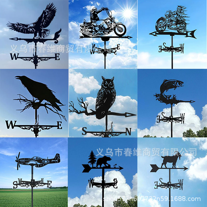 Cross-border Outdoor Wind Vane Iron Metal Crafts Garden Decoration Courtyard Ornaments Wind Vane Iron Silhouette Cross-border Outdoor Wind Vane Iron Metal Crafts Garden Decoration Courtyard Ornaments Wind Vane Iron Silhouette