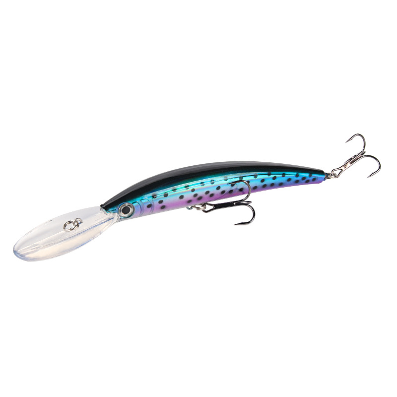 Luya cebo de lengua larga Mino buceo 15.3cm16g simulación de sonido perlas cebo falso agua dulce mar pesca abalorios cebo bajo