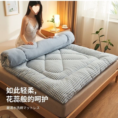 Fiber Mattress Topper Soft Home Double Bed Thick Pad Mattress Cover Bed Sheet for Dormitory Single Use Folding