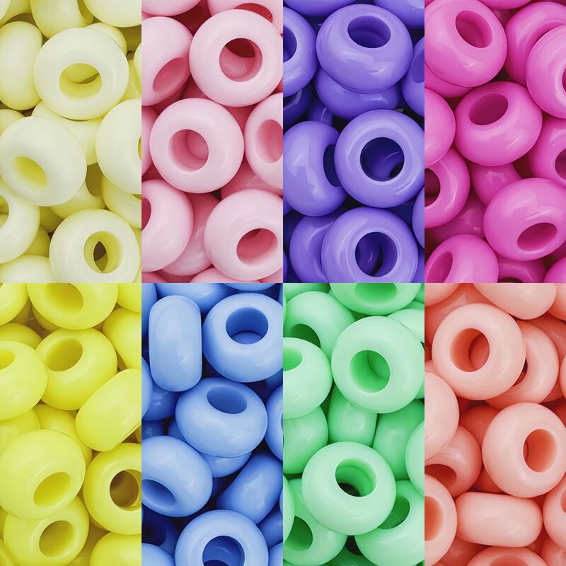 13mm Acrylic Abacus Beads Large Hole Wheel Beads Loose Beads Beaded Handmade Bag Hanging Keychain DIY Jewelry Accessories