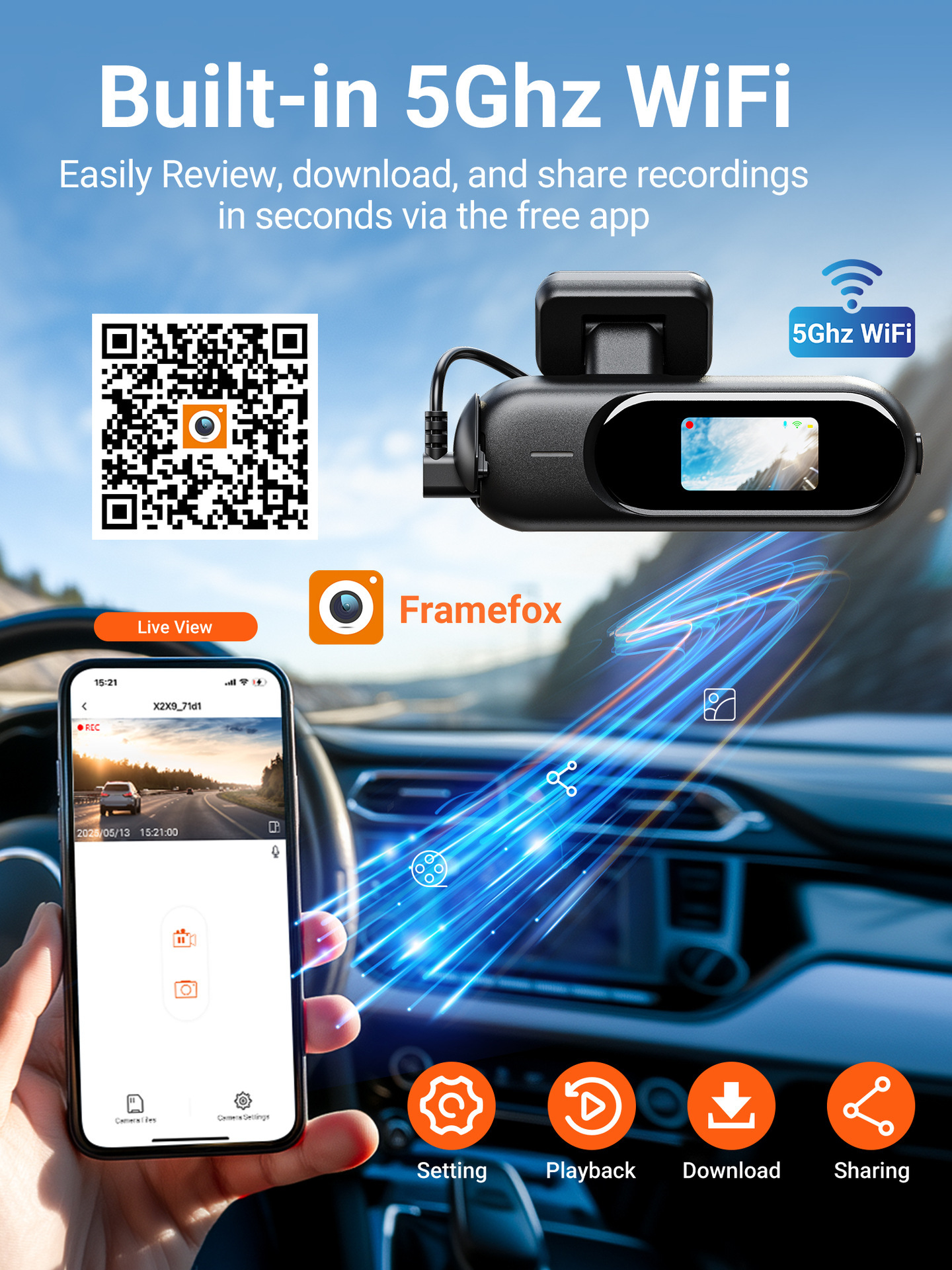 Cross-border single/dual-lens hidden dashcam, 4K high-definition wireless WIFI hidden recorder