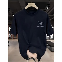 海外卸売専用～厚手の純綿半袖Tシャツ、男女同型、夏のトレンド、ゆったり万能カップルトップス